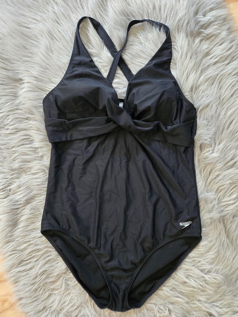Speedo Women’s Black Twist-Front One-Piece Swimsuit